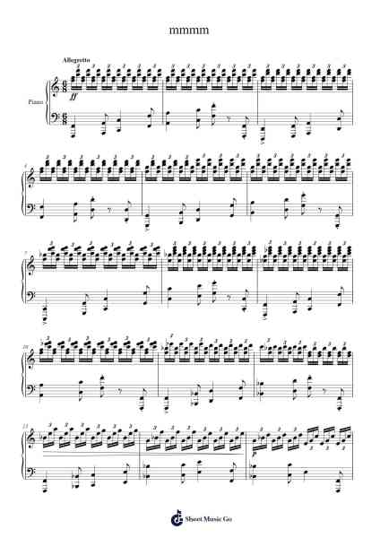 mmmm Sheet Music by Ludwig van Beethoven-Arr.Ogreen Belker