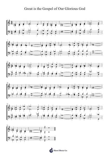 Great is the Gospel of Our Glorious God Sheet Music by W Vernon Higham-Arr.Louhal