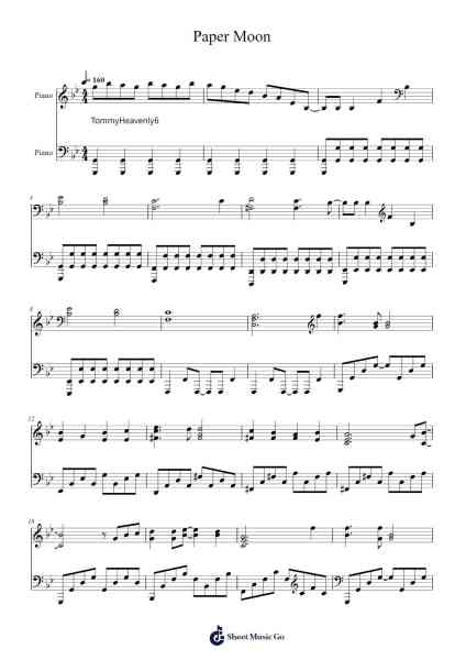 Paper Moon Sheet Music by Cunid Grofay-Arr.Kentnice Dalnoah