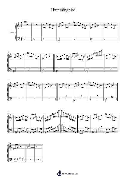 Hummingbird Sheet Music by -Arr.Luda Gaian