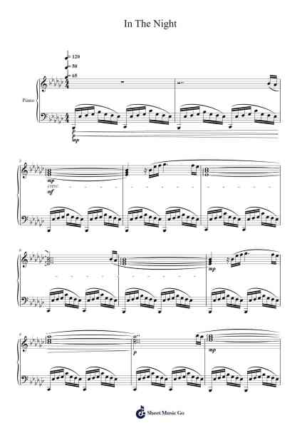 In The Night Sheet Music by Masao Aichi-Arr.Minmeg Bobfax