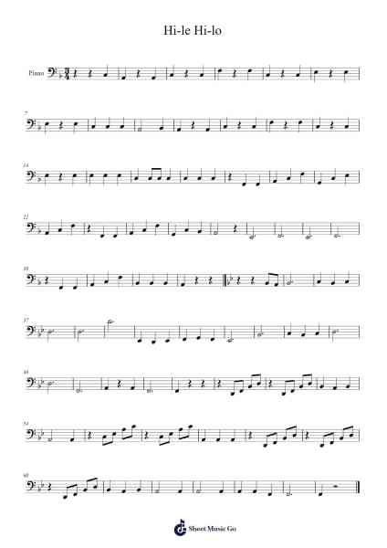 Hi-le Hi-lo Sheet Music by undefined-Arr.Kelthea