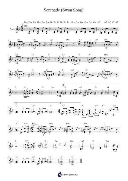 Serenade (Swan Song) Sheet Music by Jersharp-Arr.Surdred