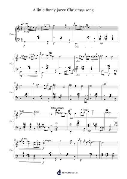 A little funny jazzy Christmas song Sheet Music by Paul Salort-Arr.Stonelian Chantham