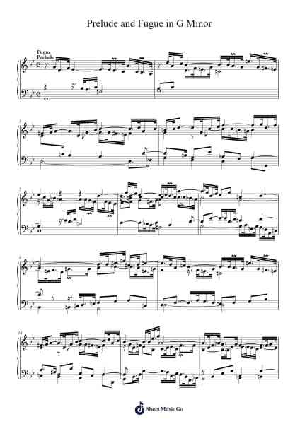 Prelude and Fugue in G Minor, BWV 885 Sheet Music by Johann Sebastian Bach-Arr.Eipscam Lynpham