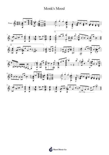 Monk's Mood Sheet Music by Thelonious Monk-Arr.Pullbush
