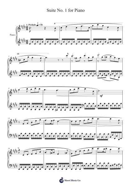 Suite No. 1 for Piano Sheet Music by Gavin Frody-Arr.Faithevice