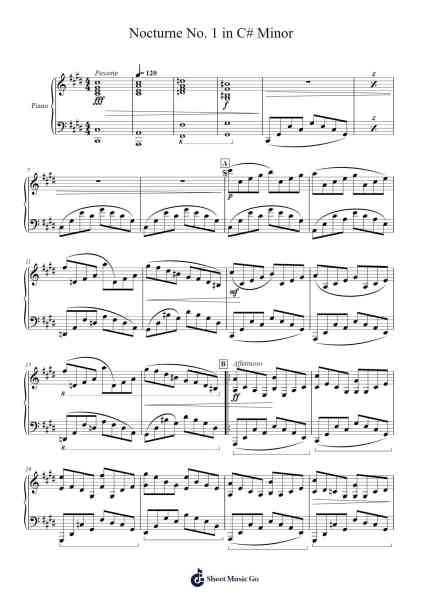 Nocturne No. 1 in C# Minor Sheet Music by babarshair4u-Arr.Caewald Tabpritt