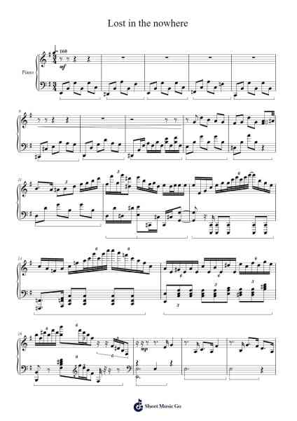 Lost in the nowhere Sheet Music by Deemo-Arr.Cookdunn