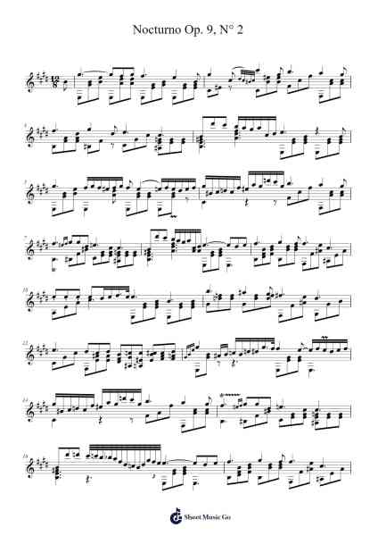 Nocturne in E-flat Major, Op. 9, No. 2 Sheet Music by Frédéric Chopin-Arr.Dolamb Strafay