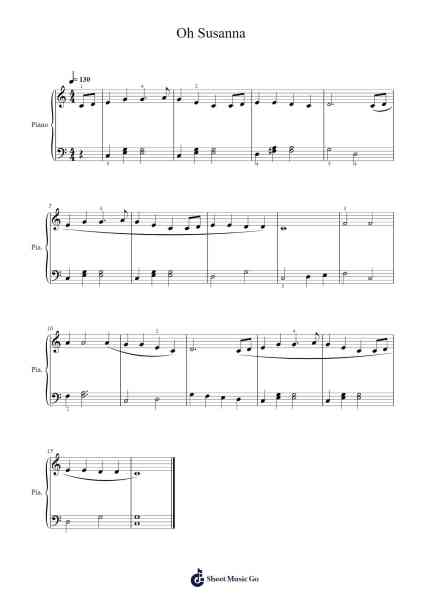 Oh Susanna Sheet Music by Traditional-Arr.Toutfey