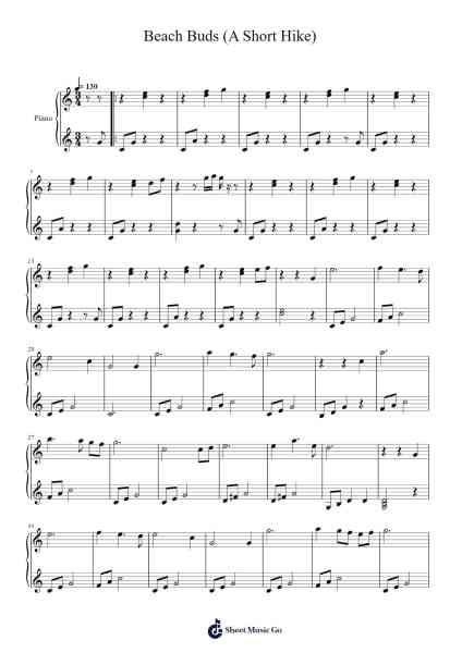 Beach Buds (A Short Hike) Sheet Music by Mark Sparling-Arr.Browntis