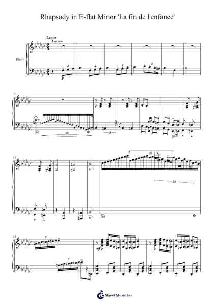 Rhapsody in E-flat Minor 'La fin de l'enfance' Sheet Music by Loudan Stephen Alexenov Stradinoff-Welkinstein-Arr.Thomgreg Woolfgou