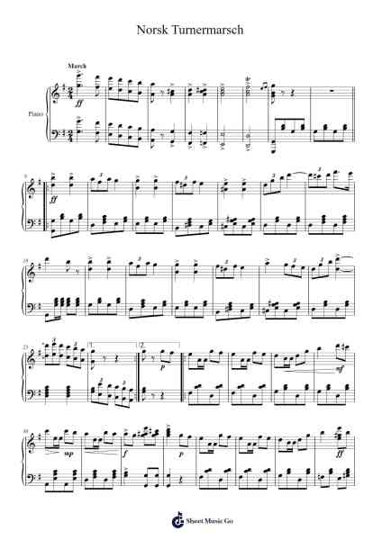 Norsk Turnermarsch Sheet Music by Oscar Borg-Arr.Lewcar