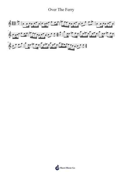 Over The Ferry Sheet Music by Unknown author-Arr.Loulup