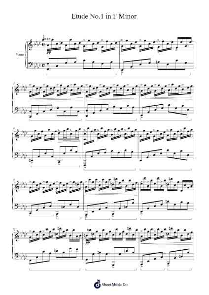Etude No.1 in F Minor Sheet Music by Brownelius-Arr.Poundrett Lonlon