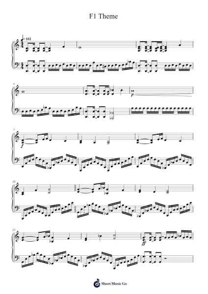 F1 Theme Sheet Music by Marcel Barberà-Arr.Birwylde