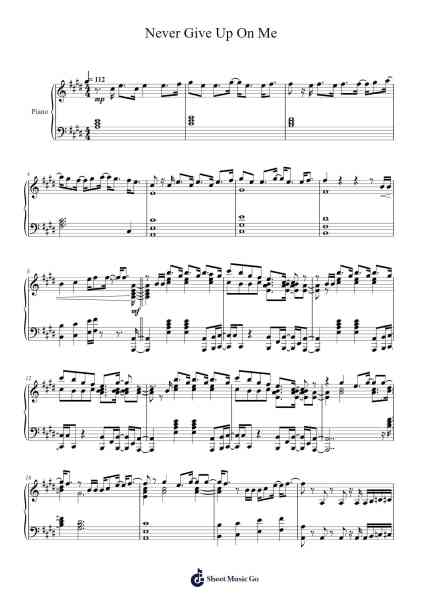 Never Give Up On Me Sheet Music by Greged-Arr.Vingai Parryl