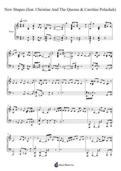 New Shapes (feat. Christine And The Queens & Caroline Polachek) Sheet Music by Charli XCX-Arr.Charwen