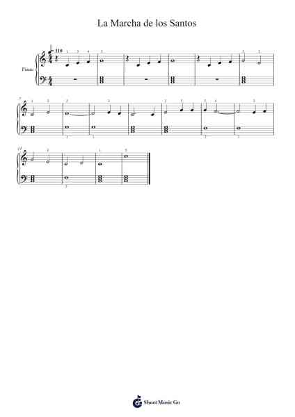 La Marcha de los Santos Sheet Music by Canciones Populares-Arr.Thompze