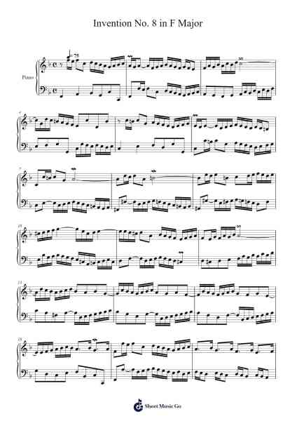 Invention No. 8 in F Major Sheet Music by Krzysztof Górny-Arr.Eveken Dougloyd