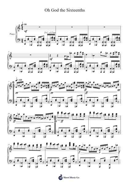 Oh God, the Sixteenths Sheet Music by That Bitch-Arr.Alac Floleigh