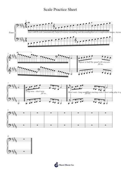 Scale Practice Sheet Sheet Music by Virlouis-Arr.Jorrell