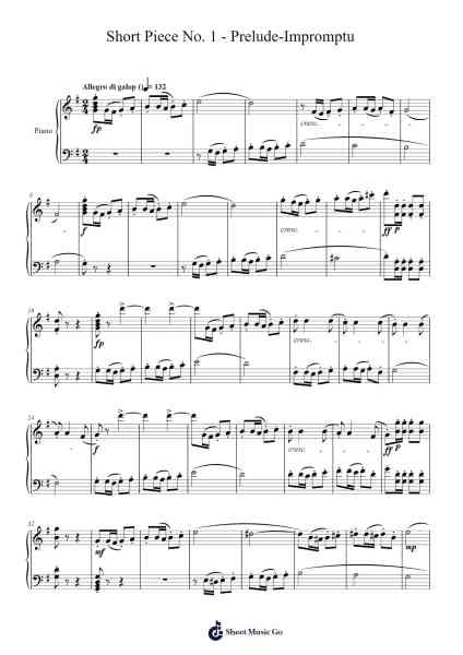 Short Piece No. 1 - Prelude-Impromptu 樂譜由 cardistcuber - 編曲 Rusmike Hudje