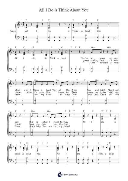 All I Do is Think About You Sheet Music by undefined-Arr.Earlram