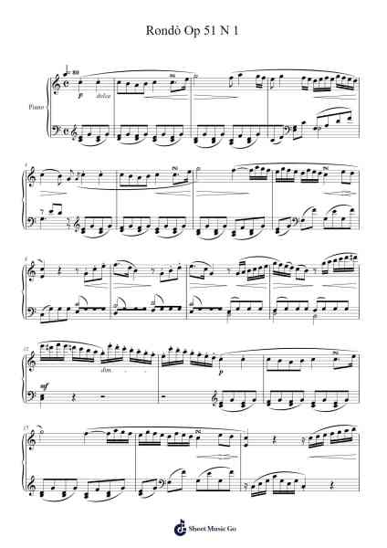 Rondo in C Major, Op. 51, No. 1 Sheet Music by Ludwig van Beethoven-Arr.Cisraine