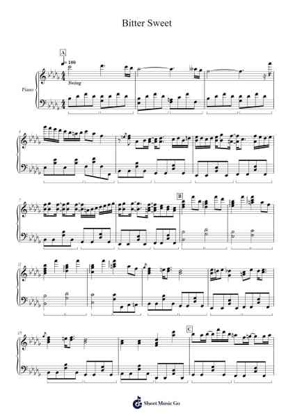 Bitter Sweet Sheet Music by Hayami Saori/Touyama Nao-Arr.Simpbrown