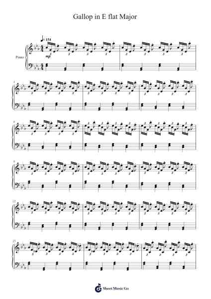 Gallop in E flat Major Sheet Music by Nickbes Philsper-Arr.Zoetricia Smedsibyl