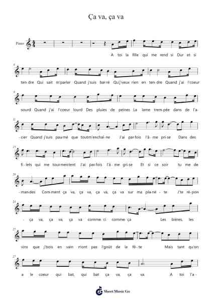 Ça va, ça va Sheet Music by Moulcroft Horngale-Arr.Woltier