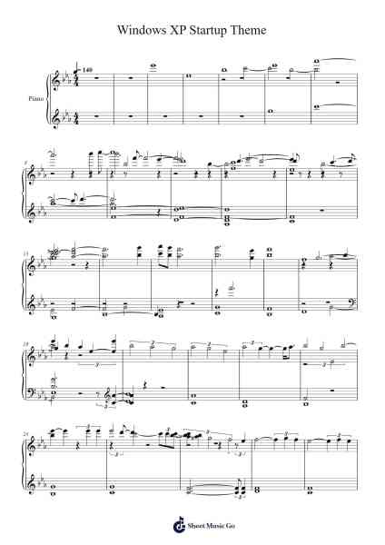 Windows XP Startup Theme Sheet Music by Bas3008-Arr.Dukegan Leighfaithe