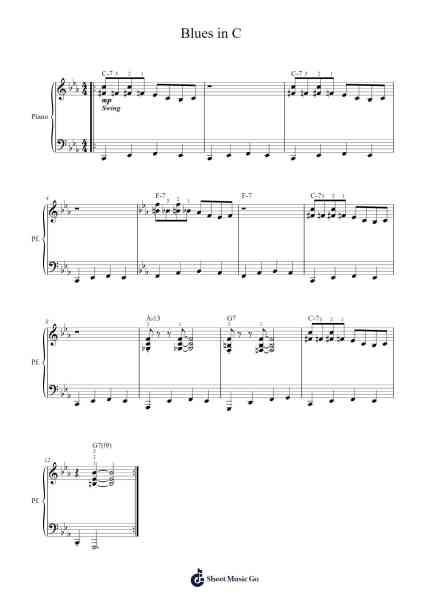 Blues in C Sheet Music by Hesworth Blyhood-Arr.Hedbraith