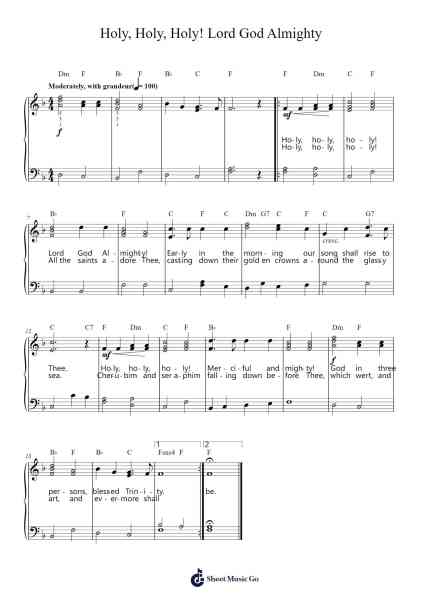 Holy, Holy, Holy! Lord God Almighty Sheet Music by Reginald Heber-Arr.Copxia