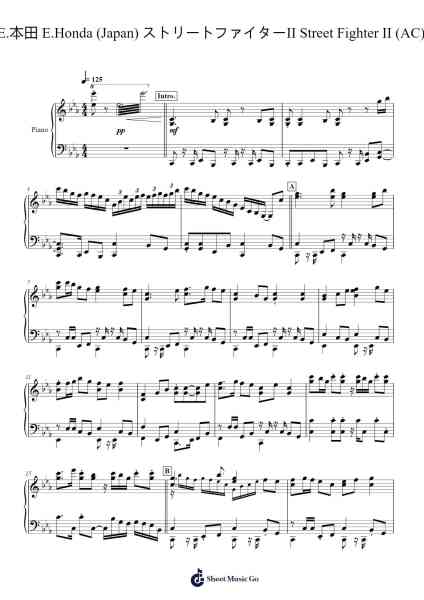 Street Fighter II Sheet Music by Yoko Shimomura-Arr.Yecent
