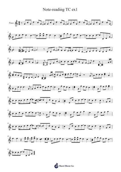 Note-reading TC ex1 Sheet Music by undefined-Arr.Gisbey Gregbins