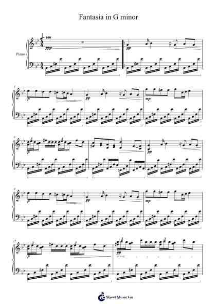 Fantasia in G Minor Sheet Music by Phifox-Arr.Melra Consmer