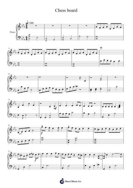 chess board Sheet Music by 方不凡-Arr.Lornas Buckdick
