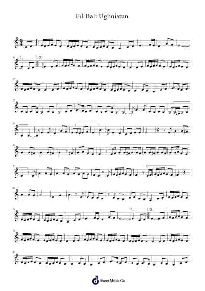 Fil Bali Ughniatun Sheet Music by Marcel Khalife-Arr.Georfoe