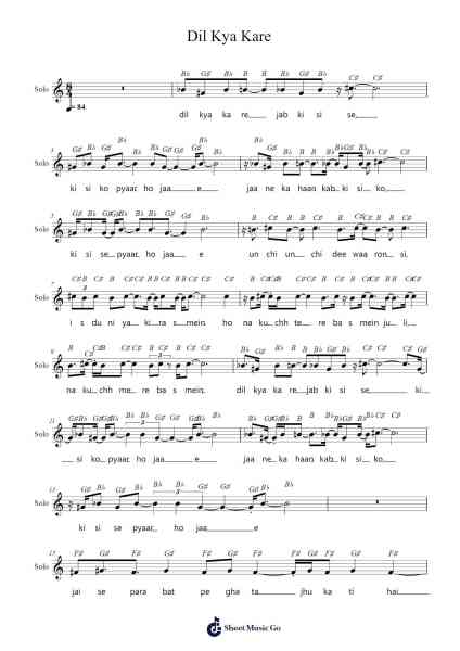 Dil Kya Kare Sheet Music by Kishore Kumar-Arr.Krispert