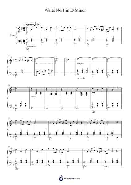 Waltz No. 1 in D Minor Sheet Music by Marcus Lee-Arr.Hudcie Rhoclark