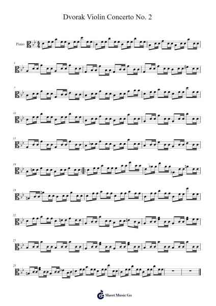 Dvorak Violin Concerto No. 2 Sheet Music by Antonín Dvořák-Arr.Bridmay