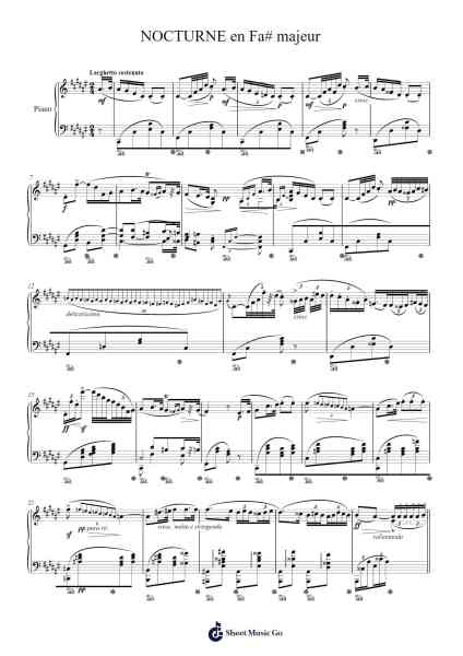 Nocturne in F-sharp Major, Op. 15, No. 2 Sheet Music by Frédéric Chopin-Arr.Paggai Noelsay