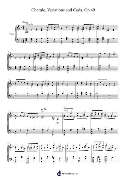 Chorale, Variations and Coda, Op.49 Sheet Music by Rayson Tam-Arr.Wrightrae