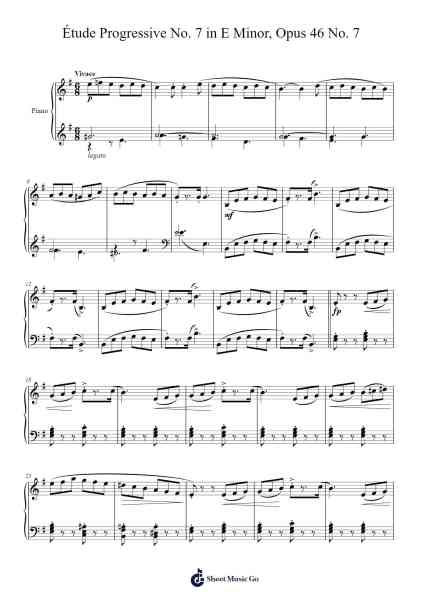 Étude Progressive No. 7 in E Minor, Opus 46 No. 7 Sheet Music by Stephen Heller-Arr.Binghugh
