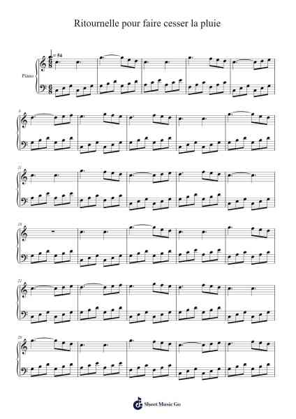 Ritournelle pour faire cesser la pluie Sheet Music by Hagreen-Arr.Stilling