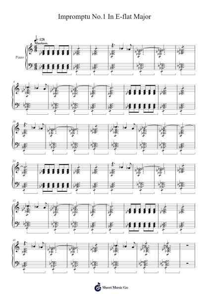 Impromptu No.1 In E-flat Major Sheet Music by m-11166492-Arr.Palo