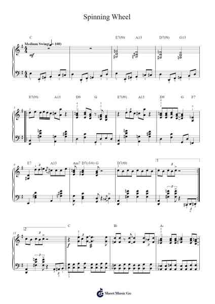 Spinning Wheel Sheet Music by Blood, Sweat & Tears-Arr.Subill